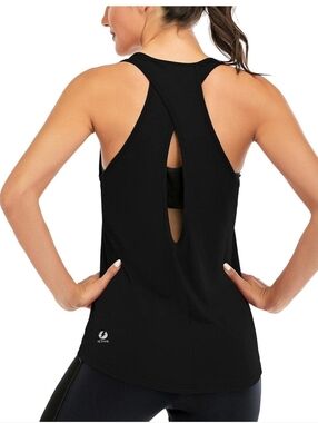 ICTIVE Womens Cross Back Racerback Tank XL Black New